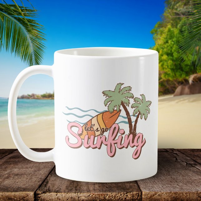 Låt oss Go Surfing Summer Surfa Board Kaffemugg (Skapare uppladdad)