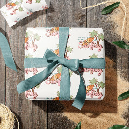 Låt oss Go Surfing Summer Surfa Board Mönster Presentpapper