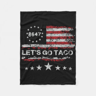 Låt oss Go Taco 8647 US Flagga 86 47 Manar Kvinnor Fleecefilt