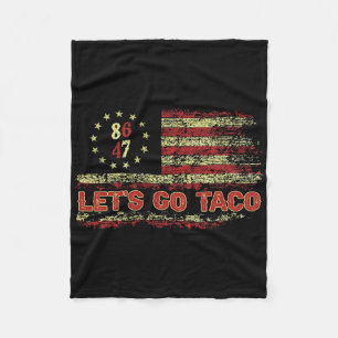 Låt oss Go Taco 8647 US Flagga 86 47 Manar Kvinnor Fleecefilt