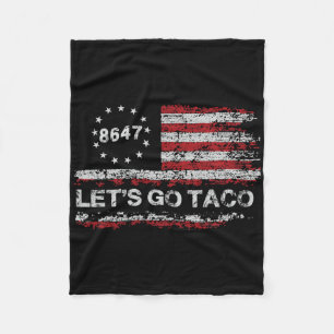 Låt oss Go Taco 8647 US Flagga 86 47 Manar Kvinnor Fleecefilt