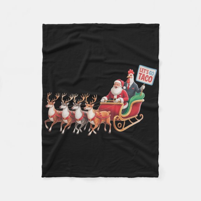 Låt oss Go Taco - Luserig Sleigh Ride med Jultomte Fleecefilt (Framsidan)