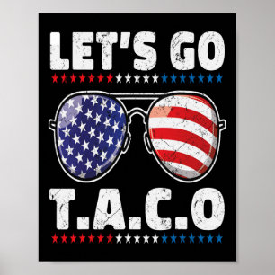 Låt oss Go Taco Manar Women Kids Funny Taco Gifts Poster