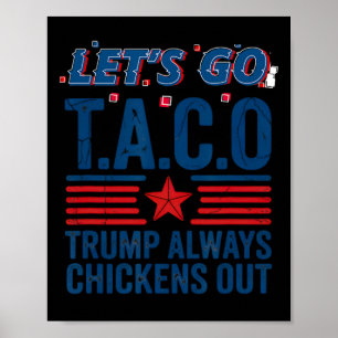 Låt oss Go Taco Trump Alltid Chickens Out Funny Pa Poster
