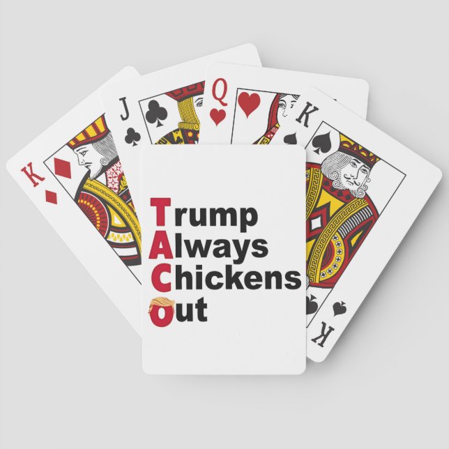 Låt oss Go TACO Trump Always Chickout Casinokort (Baksidan)