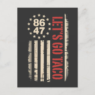 Låt oss Go TACO Trump Always Chickout Meddelande Vykort