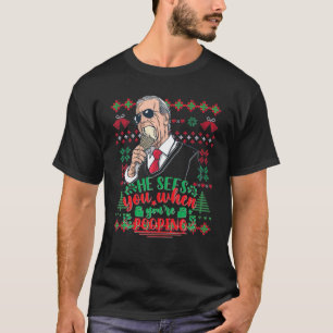 Låt oss Go Ugly jul Sweater Funny Poopy Joe Po T Shirt