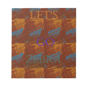 Låt oss Go Zebra Safari Art Print/Graphic Anteckningsblock