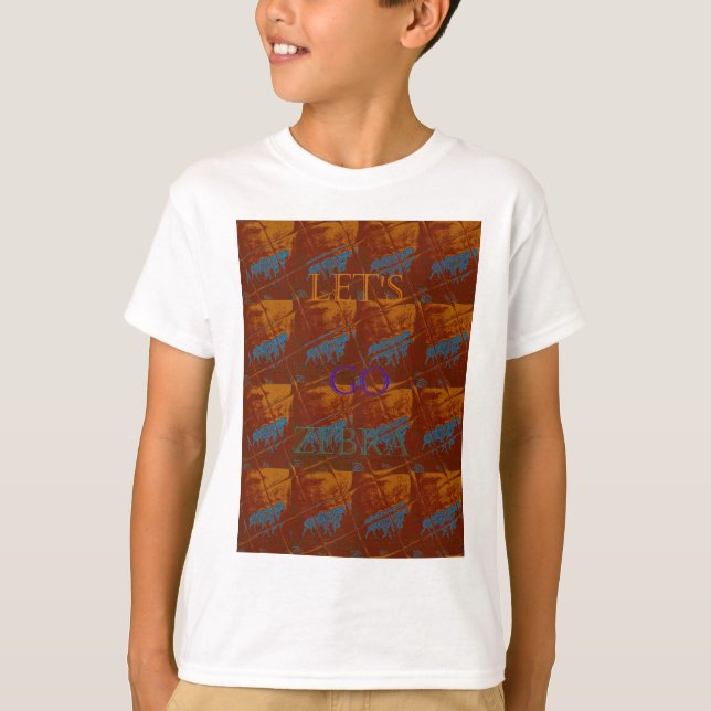 Låt oss Go Zebra Safari Art Print/Graphic Tee (Framsida)