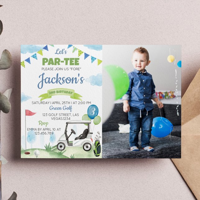 Låt oss Golf Birthday-inbjudan med par-T Inbjudningar (Skapare uppladdad)