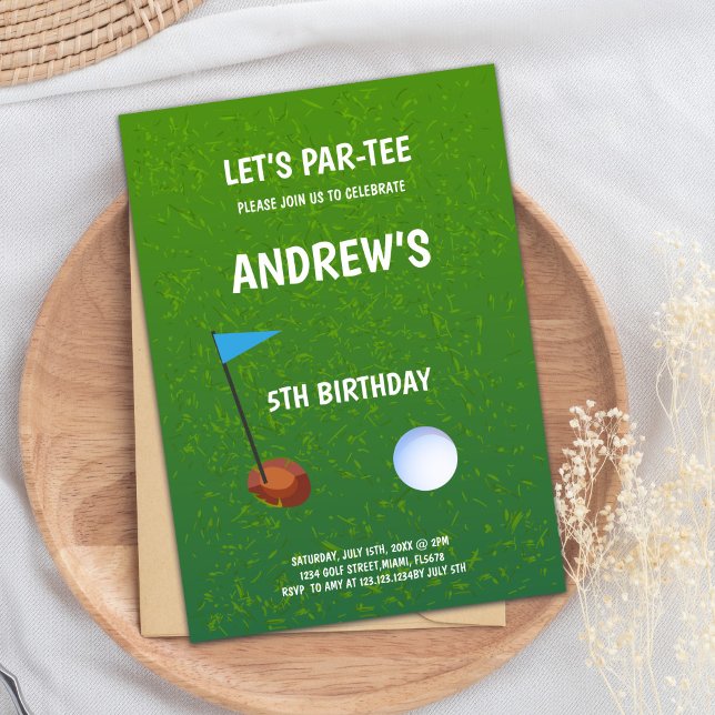 Låt oss Golf Birthday-inbjudningar Inbjudningar (Let's Par-Tee Golf Birthday Invitations)