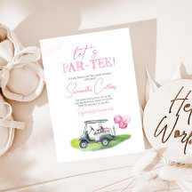 Låt oss Golf Theme Baby Shower-inbjudan med skärpe