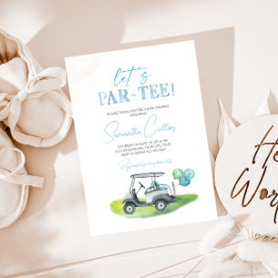 Låt oss Golf Theme Baby Shower-inbjudan med skärpe Inbjudningar