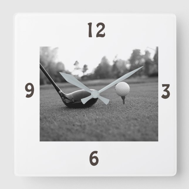 ***LÅT OSS GOLFING** CLOCK FYRKANTIG KLOCKA (Framsida)