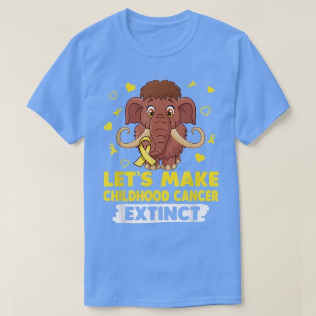Låt oss Gör att barncancer Utdödar Mamuthus Yello T Shirt (Design framsida)