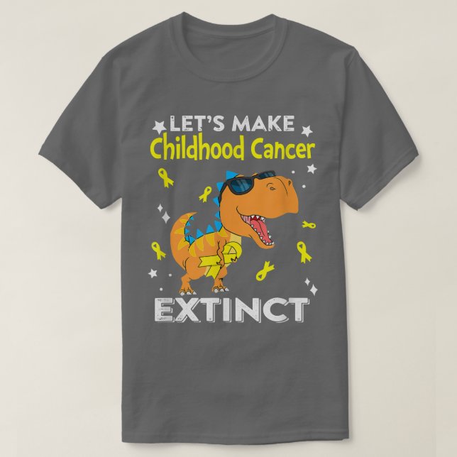 Låt oss Gör att barncancer Utdödar T rex Dinosaur Shirt (Design framsida)