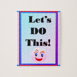 Låt oss GÖR DET HÄR Rosa Blue Puzzle Pussel