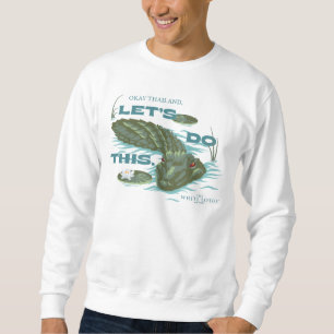 "Låt oss gör detta" Alligator - Vitboken Lotus Lång Ärmad Tröja