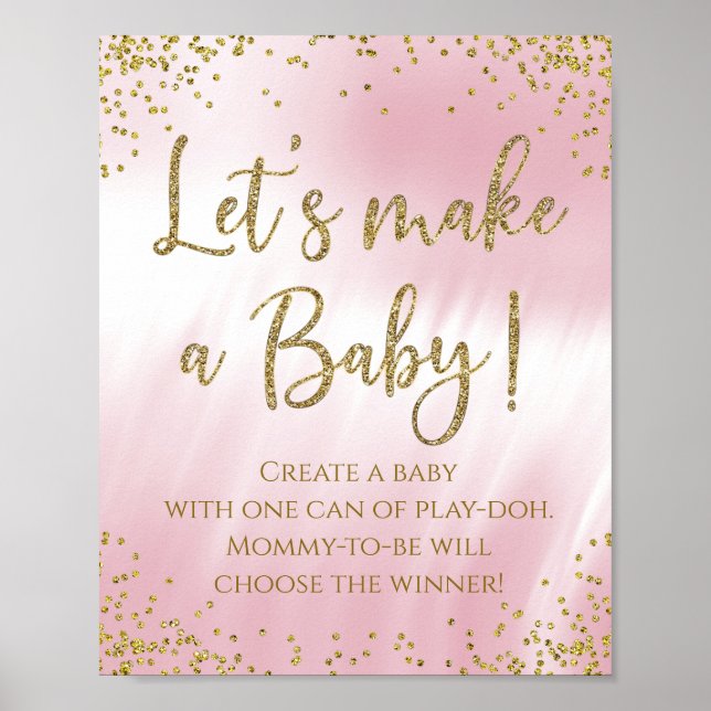 Låt Oss Göra En Bebis Baby Shower Lek Poster (Framsidan)