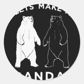 Låt oss göra en panda t-shirt, rolig björn grafisk runt klistermärke