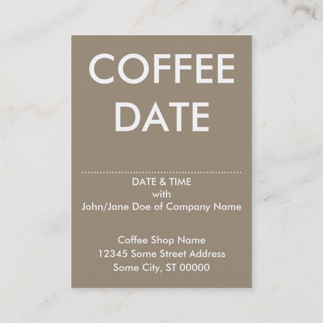 låt oss göra kaffe (koffeinmolekylen) visitkort (Baksida)