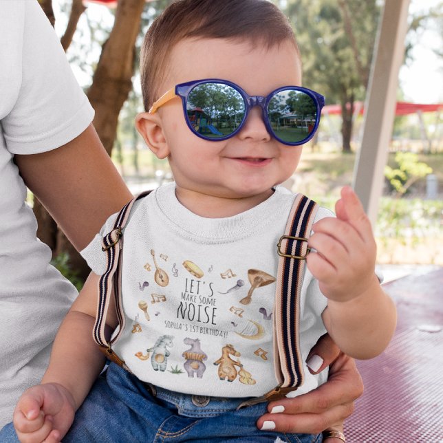 Låt oss göra lite oväsen! Afrikanska djur 1-års fö T Shirt (Skapare uppladdad)