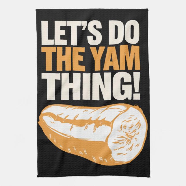 Låt Oss Göra Yam-saken Thanksgiving Sötpotatis  Kökshandduk (Vertikal)