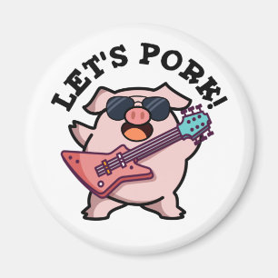 Låt oss Gris Funny Sten Guitar Gris Pun Magnet