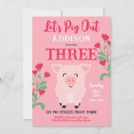 Låt oss Gris ut-lantgården Djurfödelsedag för lant Inbjudningar