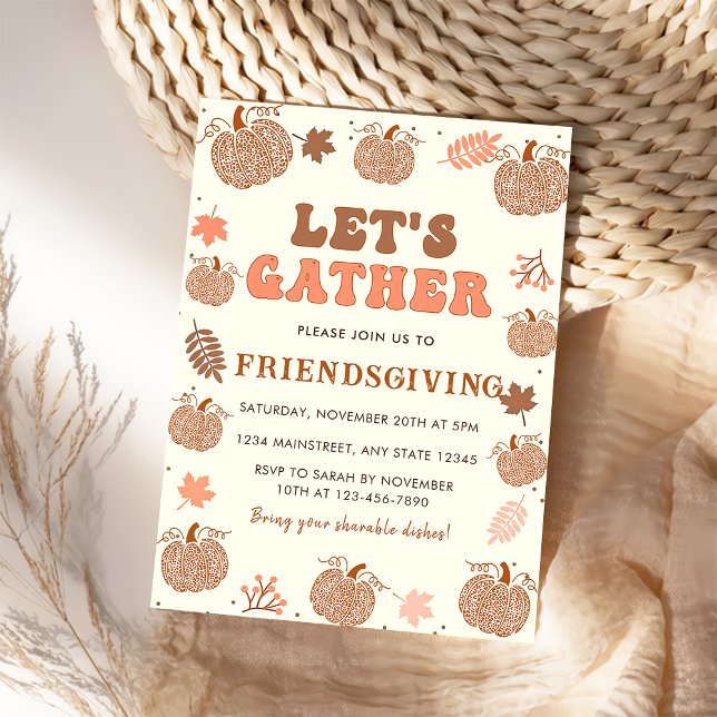 Låt oss Gtern Pumpkin Friendsgiving Inbjudningar (Skapare uppladdad)