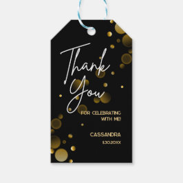 Låt oss Guld bokeh Gradient Black Birthday Presentetikett