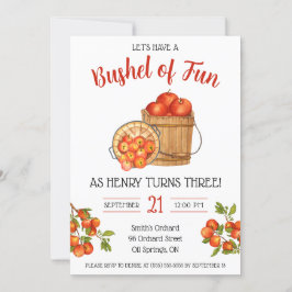 Låt oss ha en bushel av Roligt! ÄppelFödelsedagsfe Inbjudningar