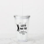 Låt oss ha en golfbachelorfest för golfare take away mugg<br><div class="desc">Denna design skapades genom digital konst och du kan ändra texten till groomsman eller best man. Den kan anpassas i det angivna området eller genom att välja alternativet klicka för att anpassa ytterligare och ändra namn, initialer eller ord. Du kan också ändra textens färg och stil eller ta bort texten...</div>