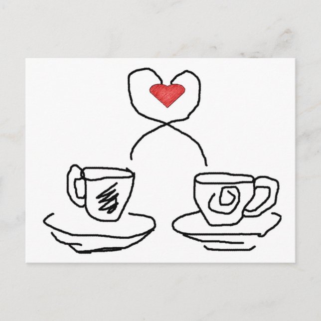 Låt oss ha en kopp av. vykort (Framsida)