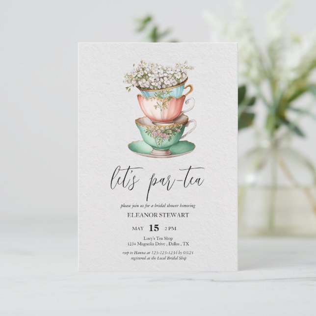 Låt oss ha en Par-Tea Tea-fest inbjudan (Stående Fram)