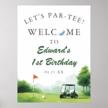 Låt oss ha en Par-Tee Golf Buggy Födelsedags Välko