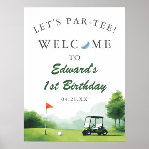 Låt oss ha en Par-Tee Golf Buggy Födelsedags Välko Poster