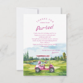 Låt oss ha en Par-Tee Golf Födelsedag Rosa Tack Kort