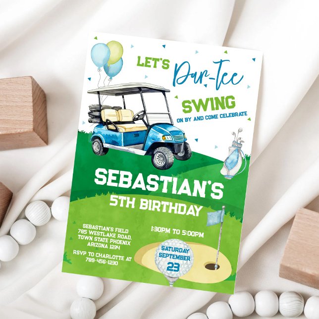 Låt oss ha en Par Tee golf födelsedagsinbjudan Inbjudningar (Skapare uppladdad)