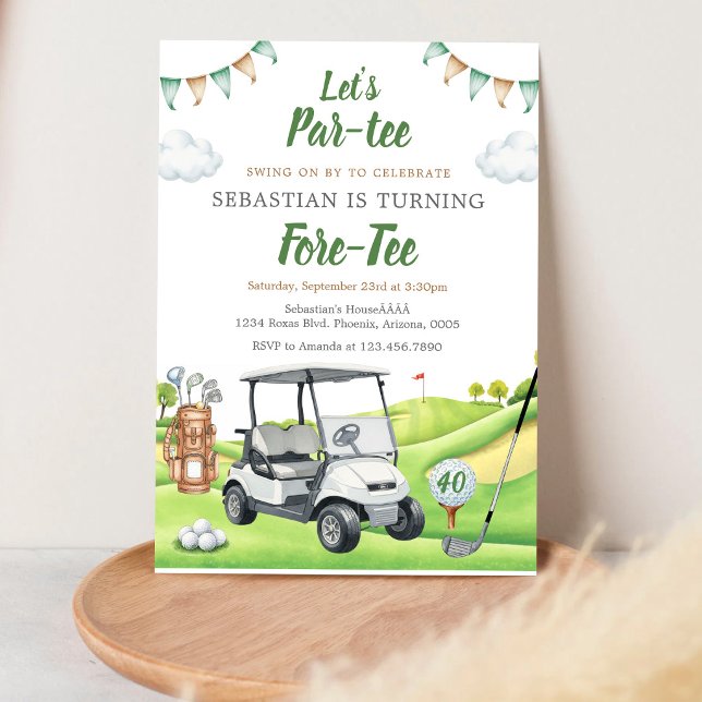 Låt oss ha en Par Tee golf födelsedagsinbjudan Inbjudningar (Skapare uppladdad)