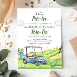 Låt oss ha en par tee golf födelsedagsinbjudan inbjudningar