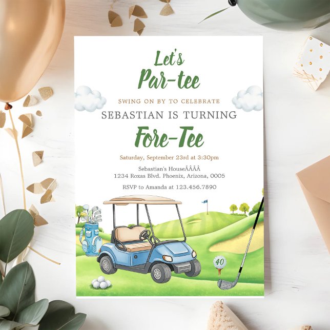 Låt oss ha en par tee golf födelsedagsinbjudan inbjudningar (Skapare uppladdad)