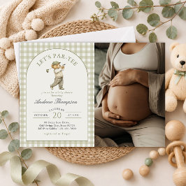 Låt oss ha en Par-Tee Golf Pojke Baby Shower Foto Inbjudningar