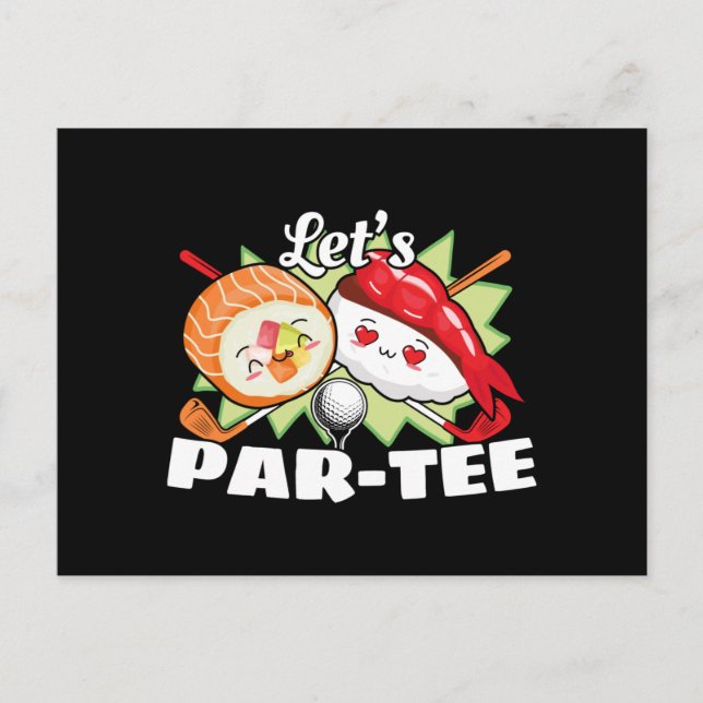 Låt oss ha en par tee golf-pun - Golfparty Vykort (Framsida)