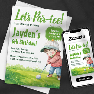Låt oss ha en Par-Tee Golf Tématiserad Vattenfärg  Inbjudningar