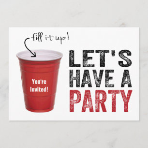 Låt oss ha en Party! Lustigt Red Kopp Inbjudningar
