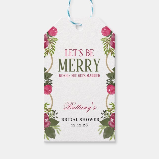 Låt oss ha en trevlig jul bröllopsdusch presentetikett (Framsidan)