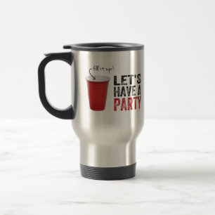 Låt oss ha ett party! Rolig röd kopp