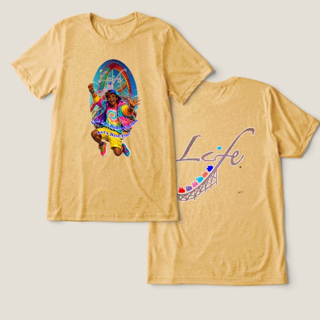 Låt oss ha kul! t shirt (Design fram och bak)