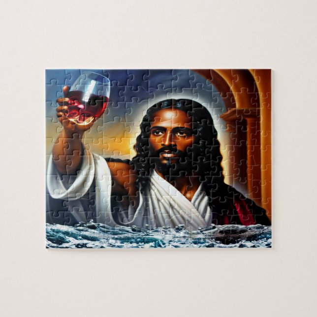 Låt oss ha Vin Christian Art Puzzle Pussel (Horisontell)